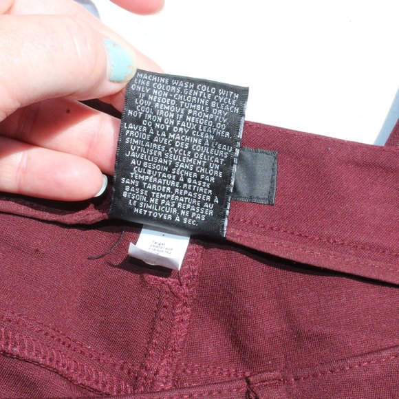Mossimo Leather-look Stretch Extensible Pants - Maroon - Size 10 - Picture 12 of 12
